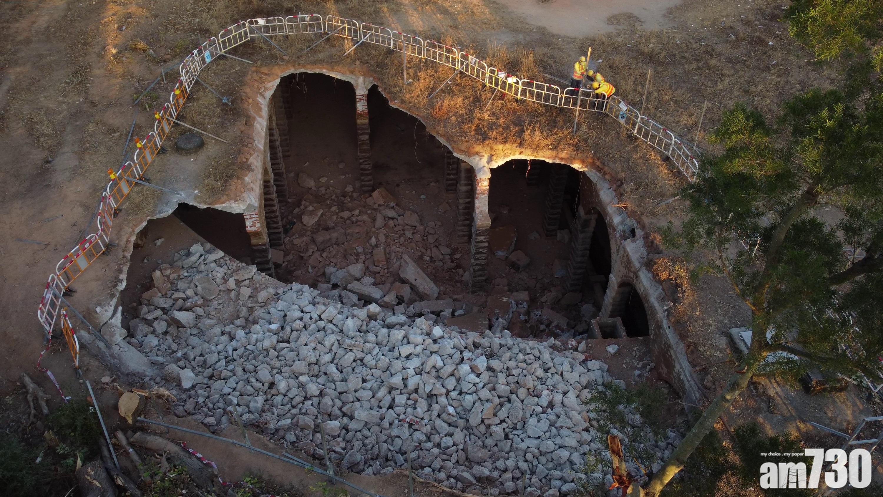 深水埗主教山配水庫今臨時加固。(資料圖片)