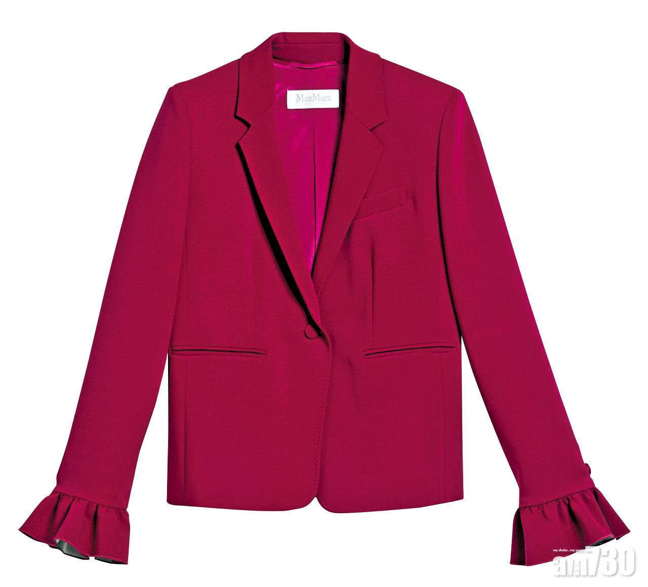 紅色ruffles袖blazer $11,780(F)
