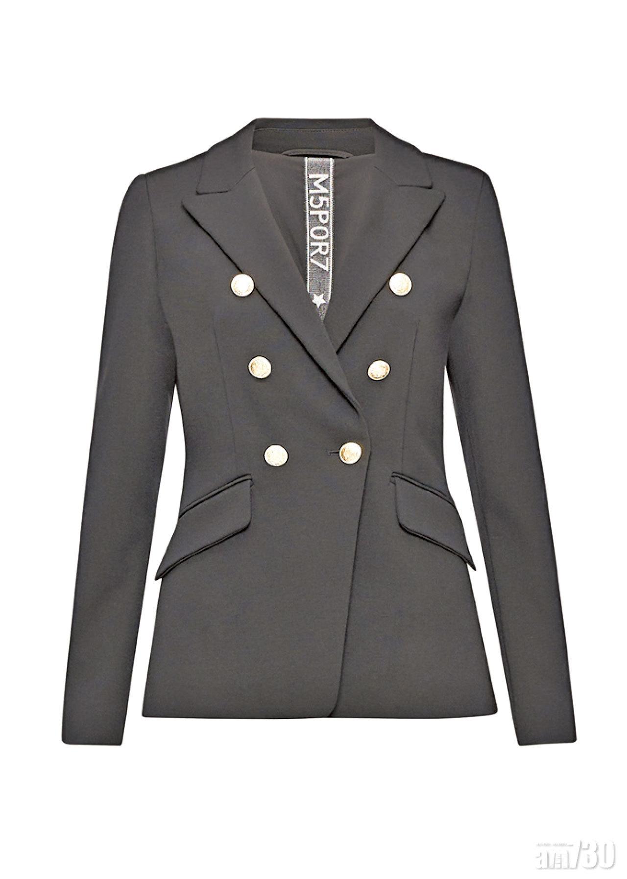 黑色短版孖襟blazer $3,480(D)