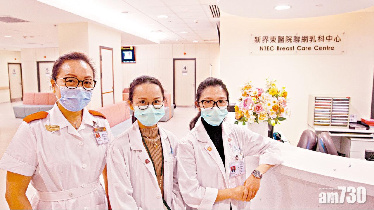 蔡綺琪(右一)指,中心落成後縮減患者輪候時間。(張逸羲攝)
