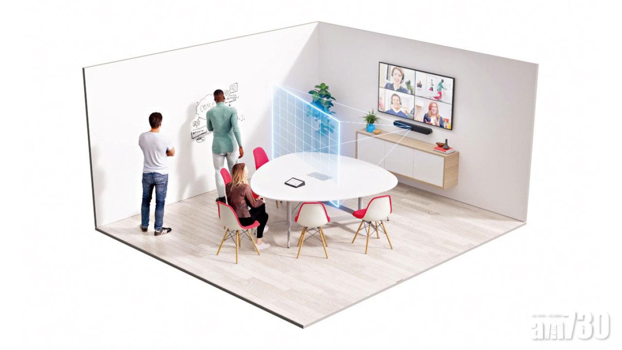 透過AI取景器及電動PTZ鏡頭,因應會議動態並保持攝影機對準取景。