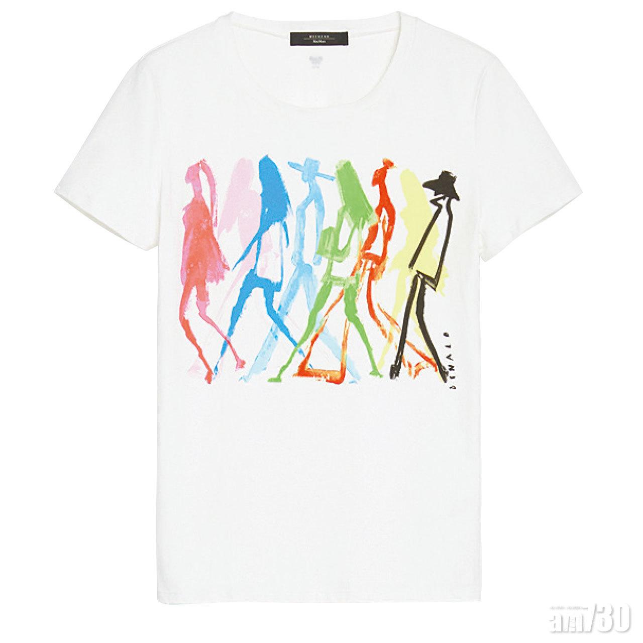 白色女性剪影圖案tee $1,080