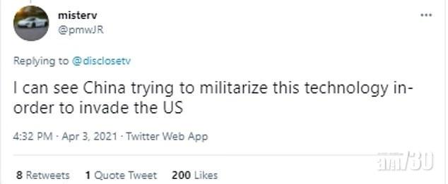 有網民認為,中國正軍事化AI技術,以入侵美國。(互聯網)