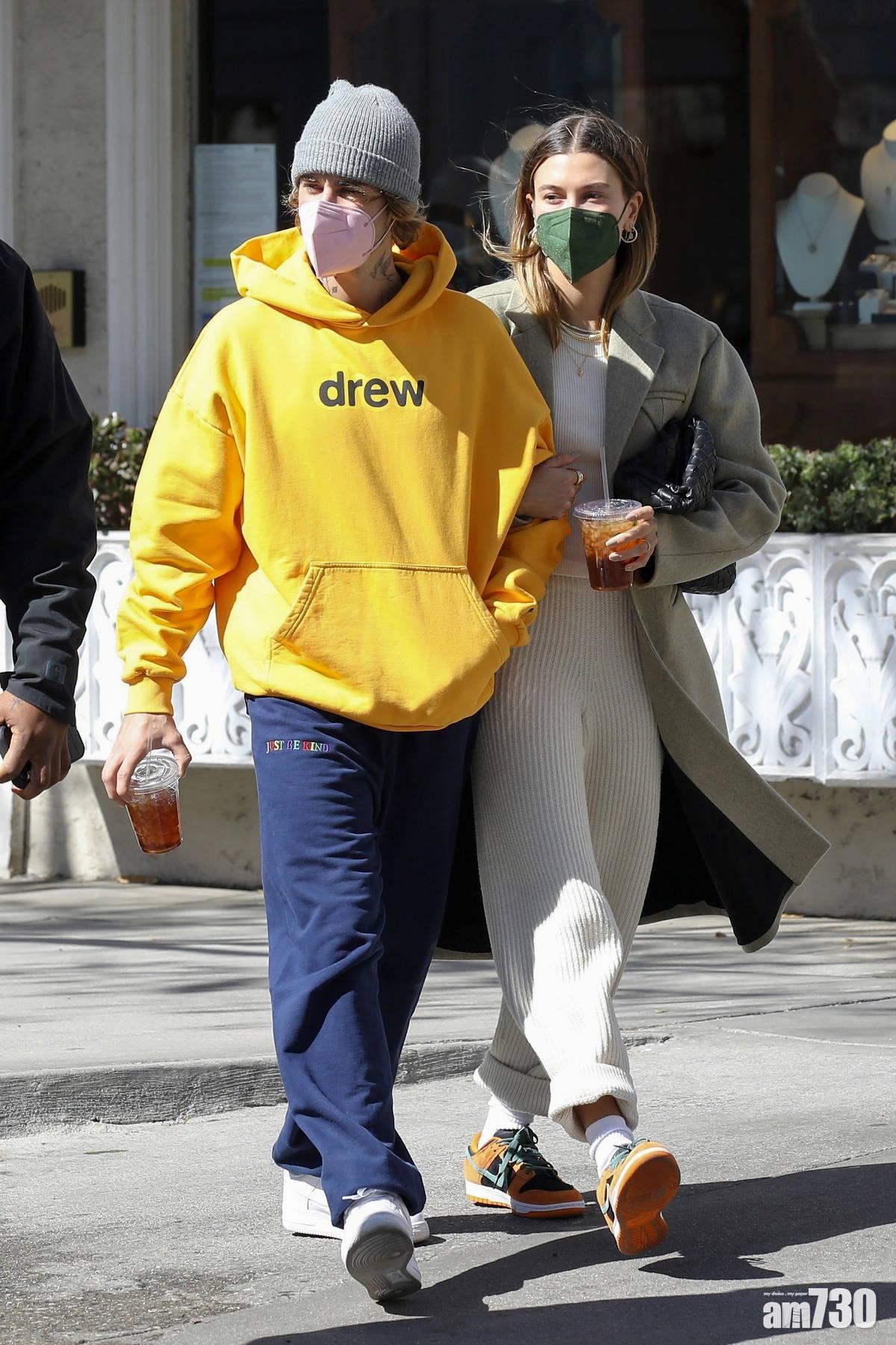 歌手Justin Bieber與妻子Hailey Bieber