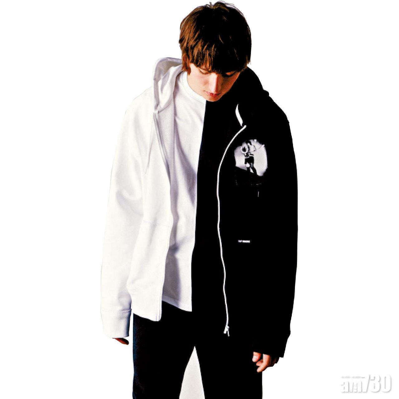 黑白色拉鏈hoodie $2,699