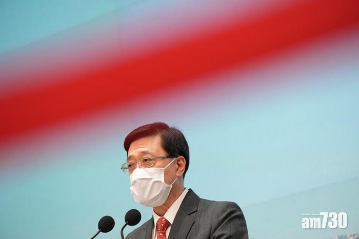 李家超指危害國安是嚴重罪行,呼籲傳媒及市民不要在案件中扯上關係。(陳奕釗攝)