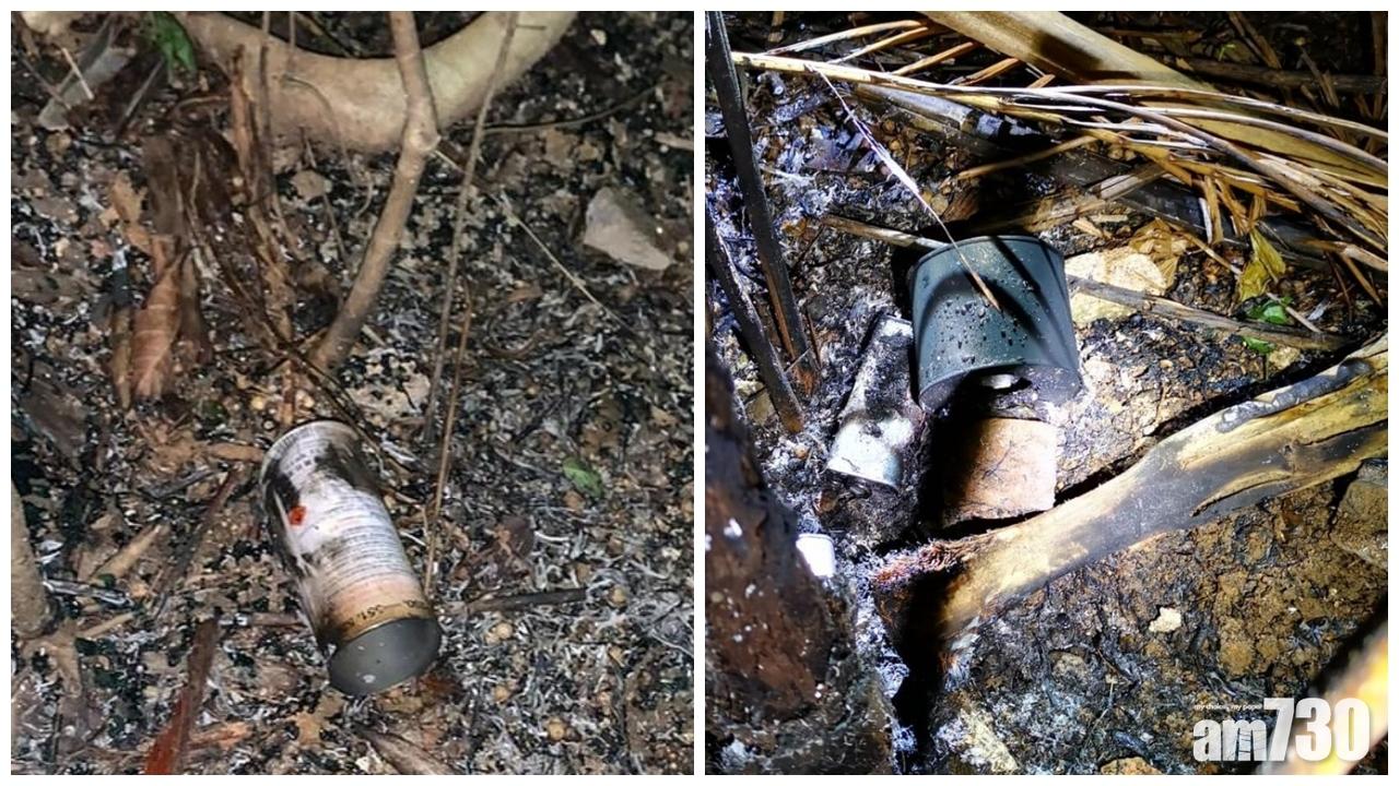 禮賓府山坡被投擲易燃物,警拘縱火狂徒並強烈譴責破壞法紀的行為。(警方圖片)