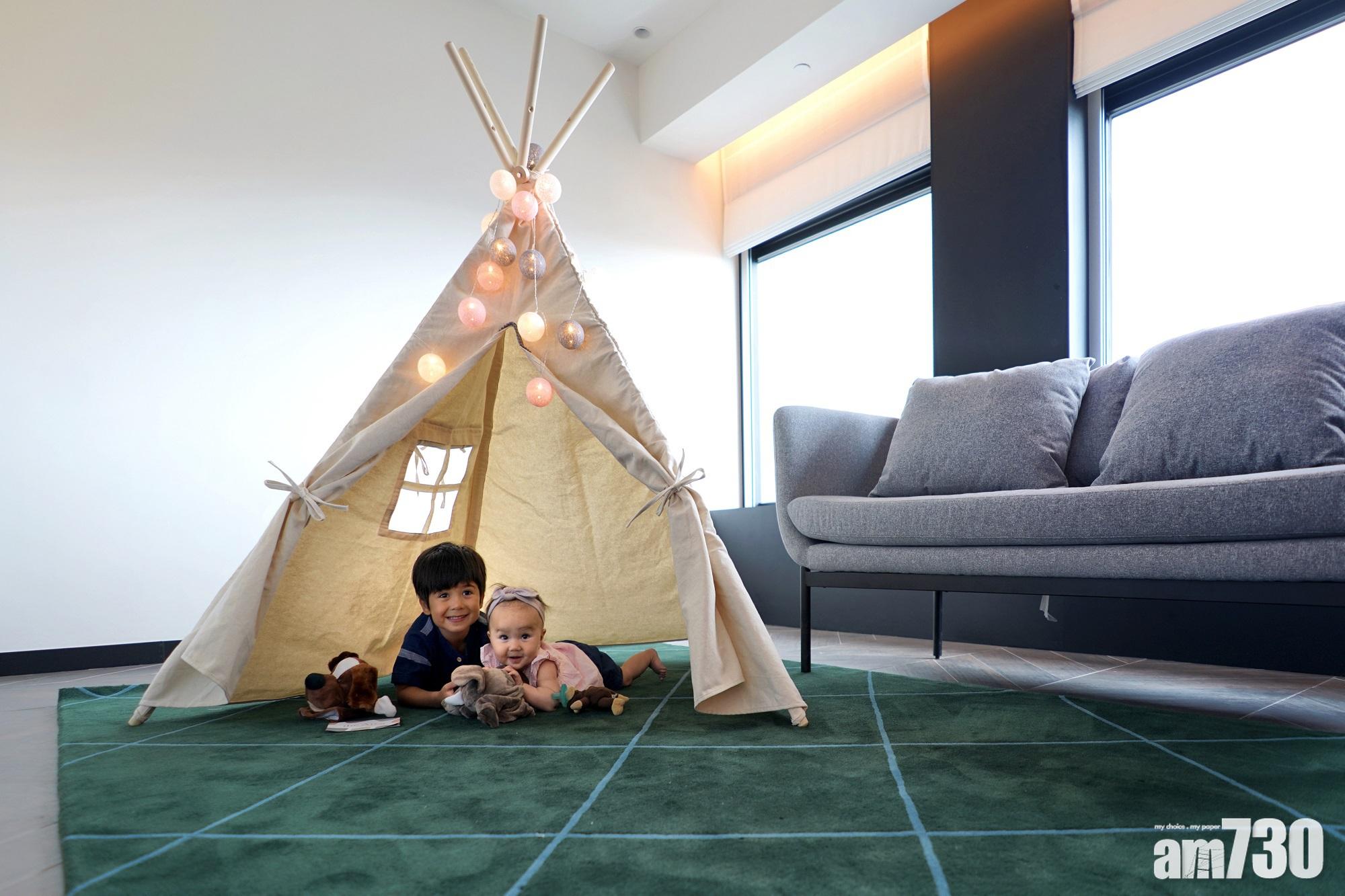 「Famcation」780平方呎的海景套房可最多容納3人,特設小朋友專享的露營帳幕、房間設施及禮品。