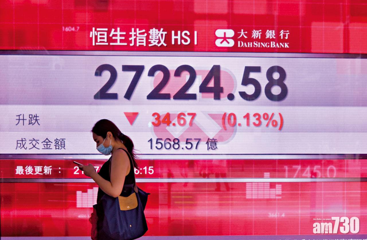 港股3日累跌780點。(中通社)