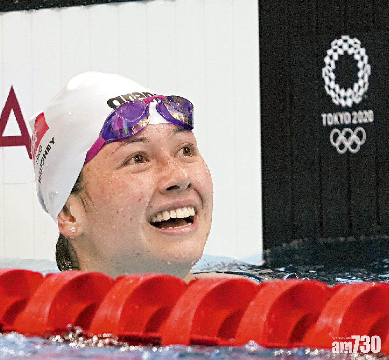 何詩蓓對泳賽成績感滿意。