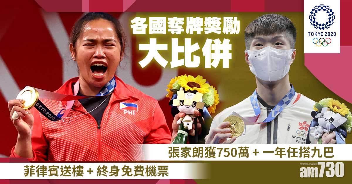 東京奧運|各國奪牌獎勵大比併!香港金牌張家朗獲750萬 菲律賓送樓+終身免費機票
