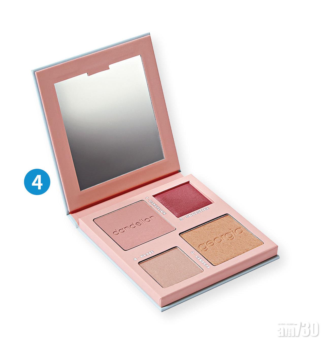 4. Fouroscope星相女神胭脂組合(#空氣女神) $325 (a)
柔和的粉紅色系色調,備有兩款胭脂蜜粉及兩款光影粉,柔和明亮的色調,特別適合溫柔氣質的女生便用。