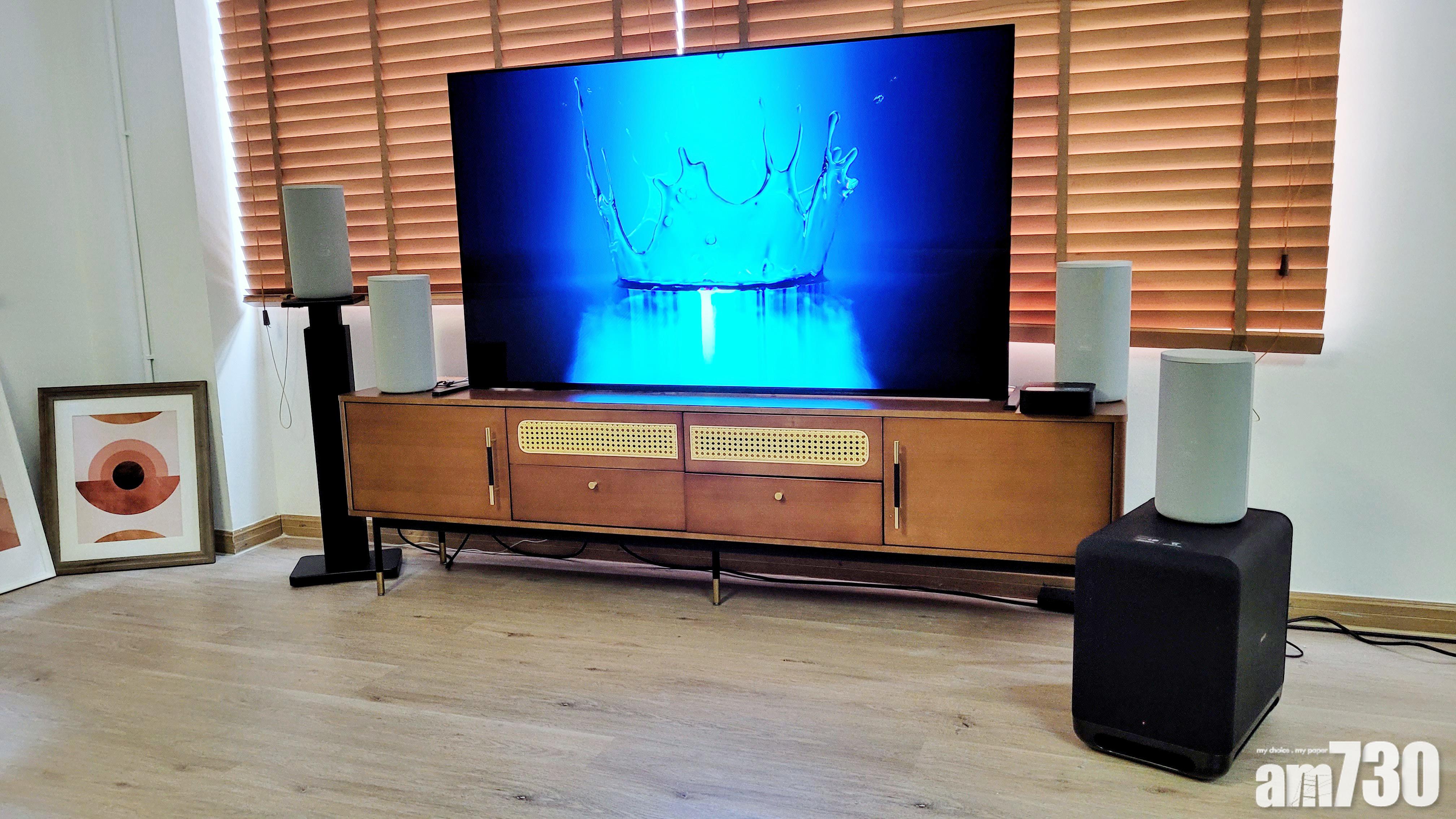 喇叭對應自家BRAVIA電視的Acoustic Center Sync同步設定,將中置喇叭交由電視內置音響負責,令主體音色更突出。