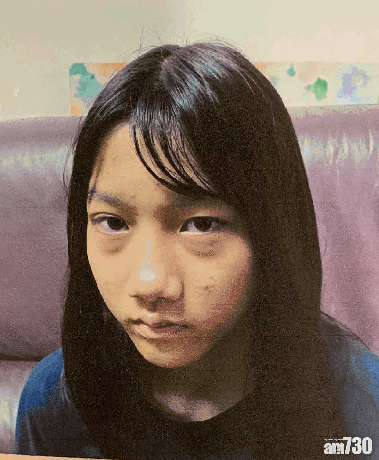 15歲女童趙詩敏身高約1.6米,體重約40公斤,瘦身材,尖面型,黃皮膚及蓄長黑髮。她最後露面時身穿藍白色校服、深色冷衫、黑色皮鞋及攜有一個粉紅色書包。(警方提供)