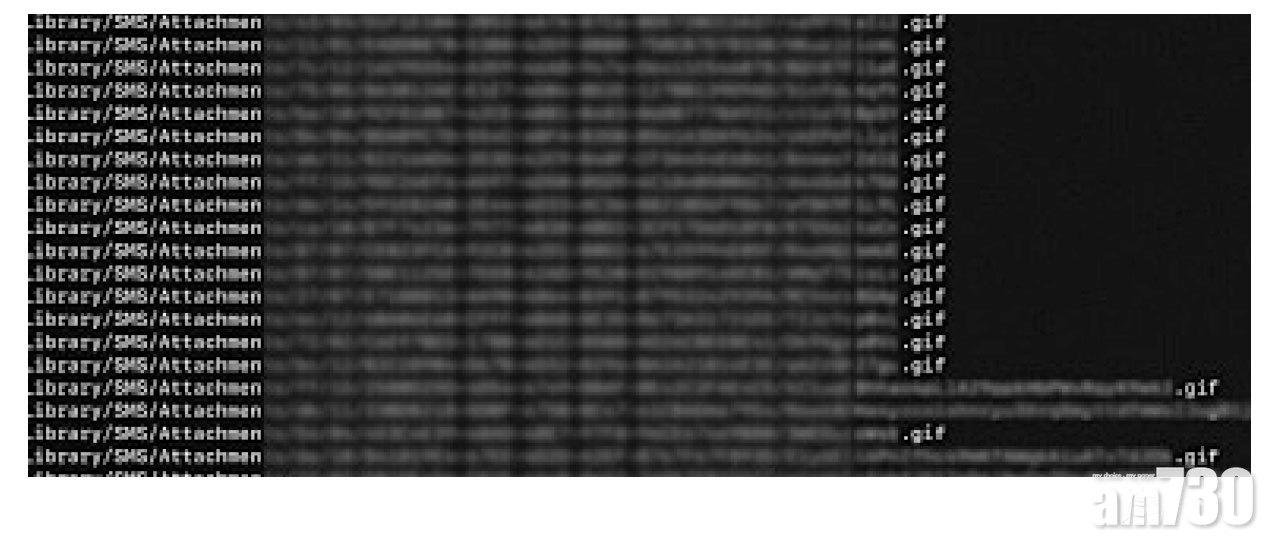「中毒」手機內發現多個「.gif」檔。(互聯網)
