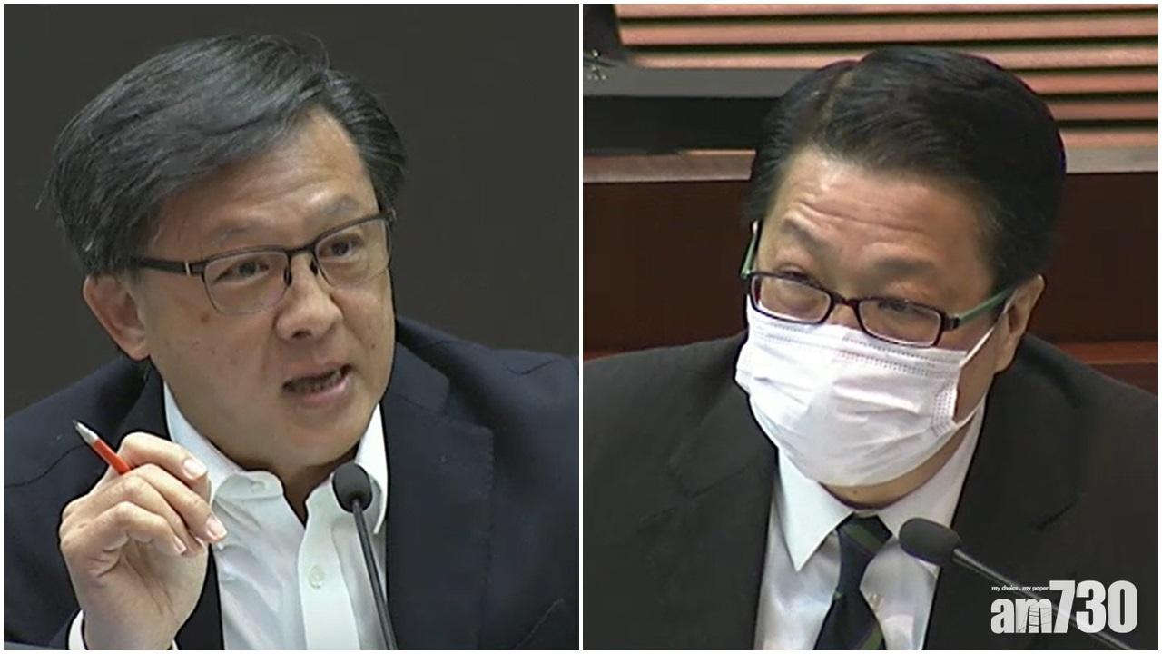 何君堯建議體育學院接連中文大學,以產生協同效應,並反問當局「你想操練佢(中大)成為暴大定係運大呢?」,民政事務局副局長陳積志稱,認同有關協同效應的意見。(立法會影片截圖)