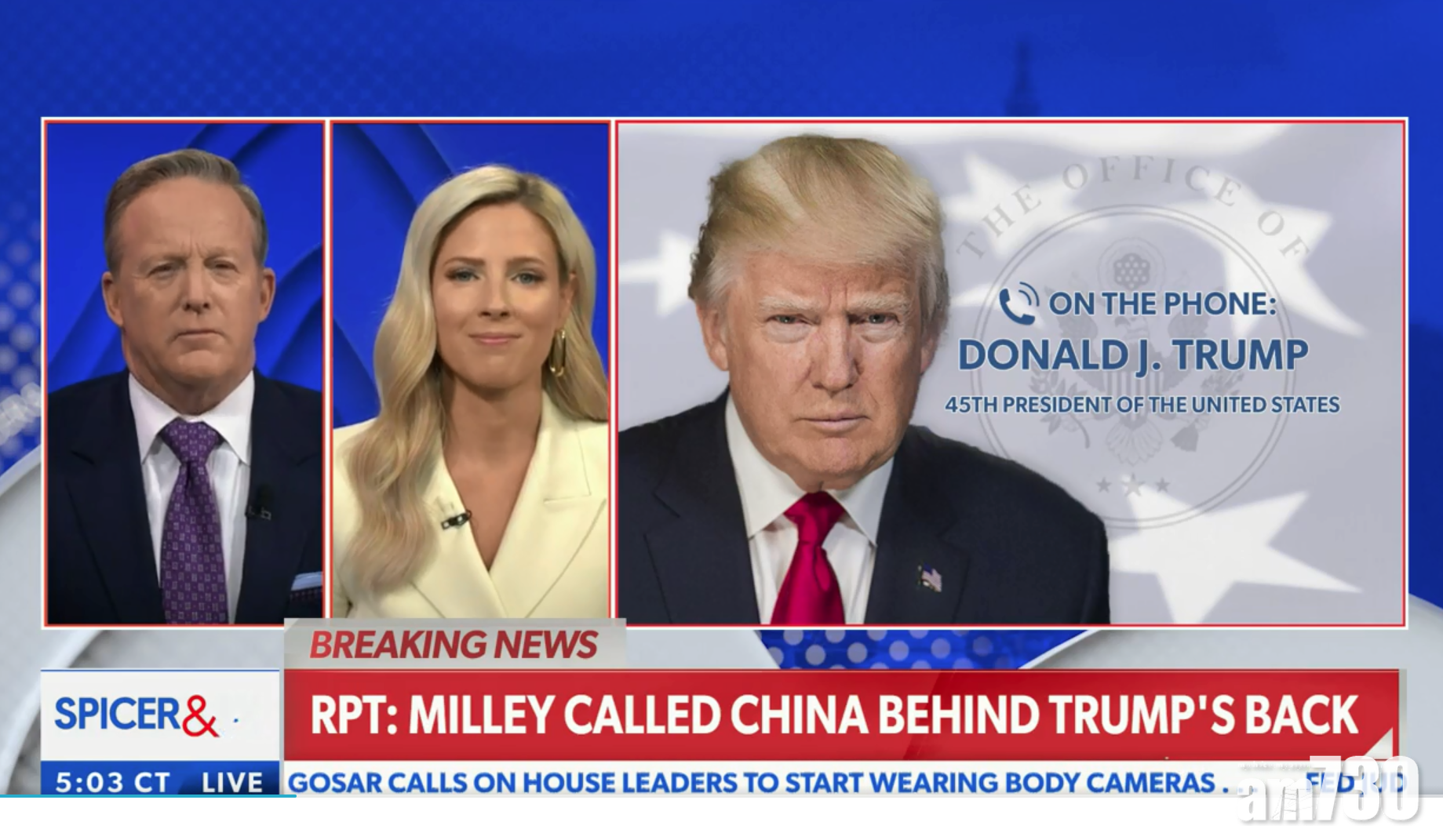 特朗普接受保守派網媒Newsmax訪問。(互聯網)