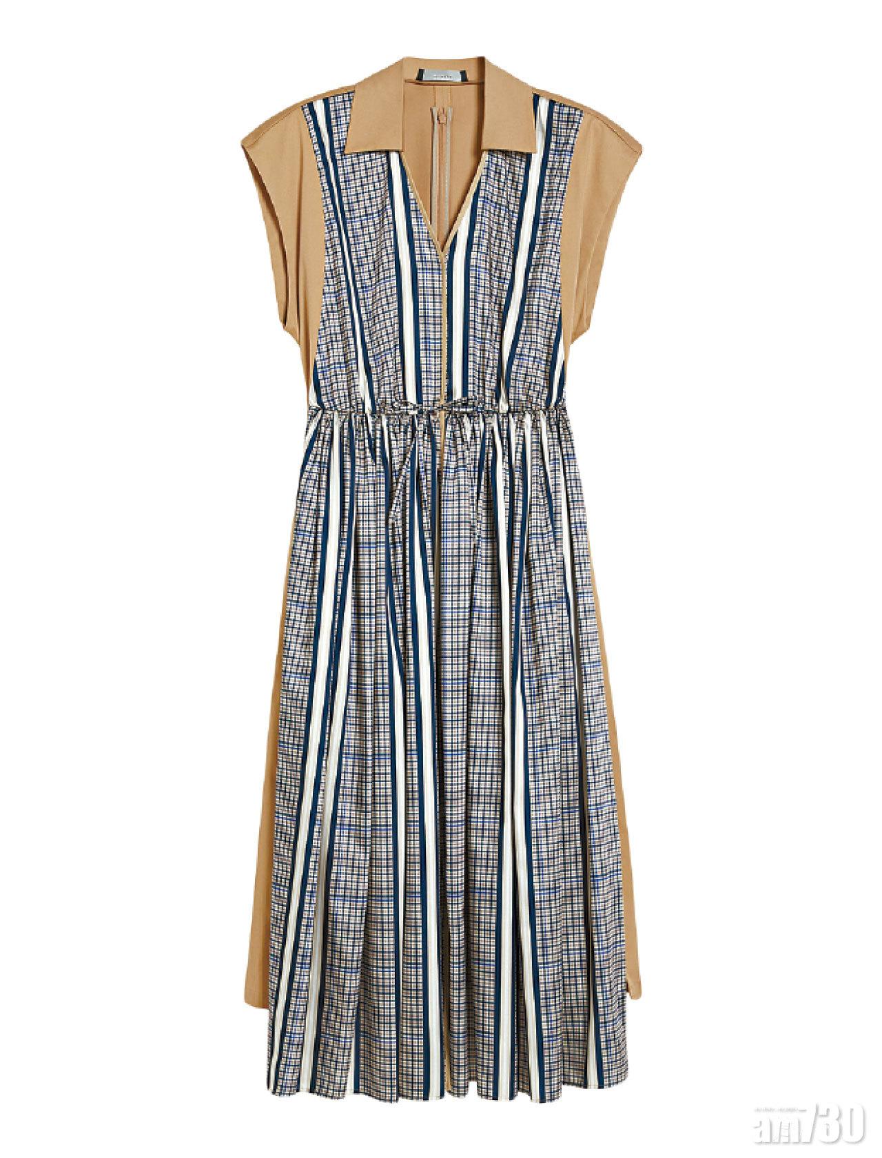駱駝色拼格仔圖案dress $5,880(A)