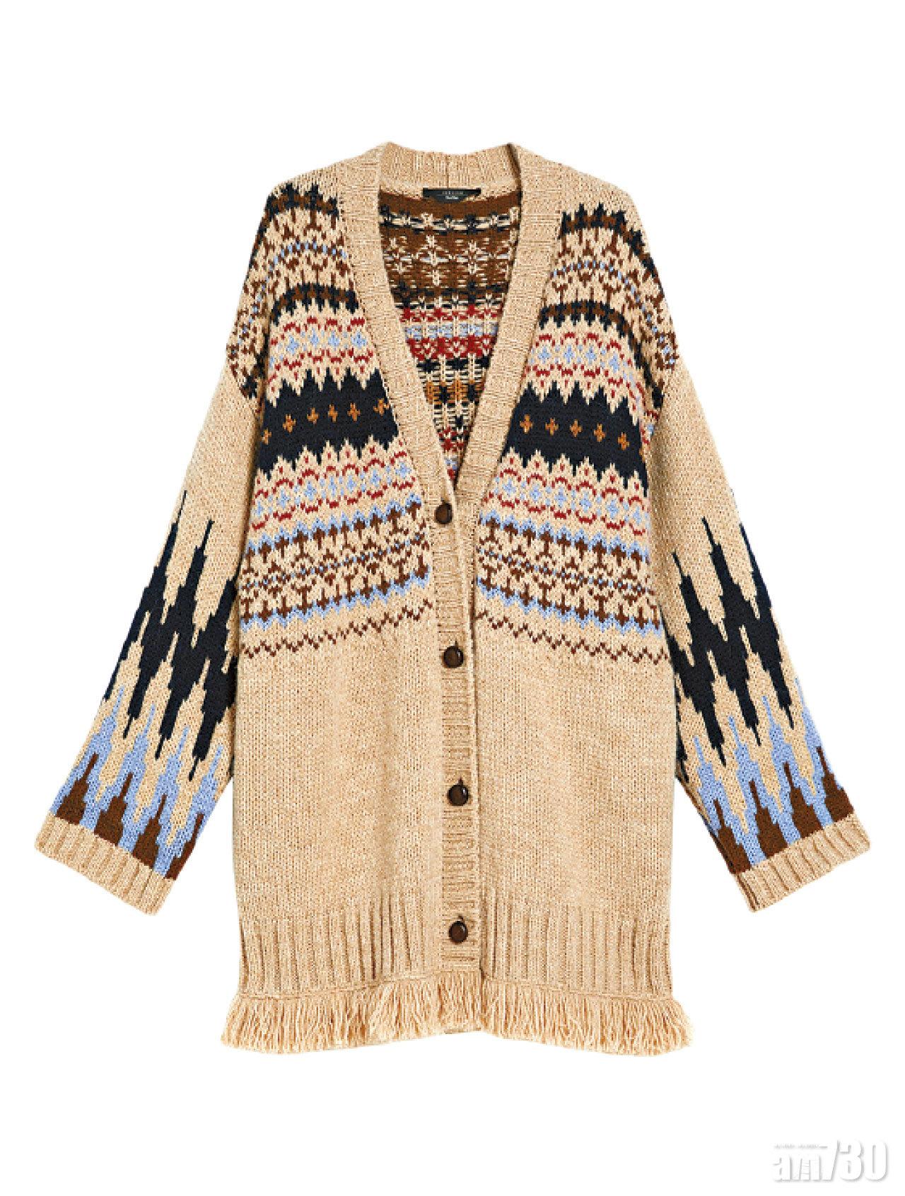 駱駝色民族knit cardigan $5,180(A)