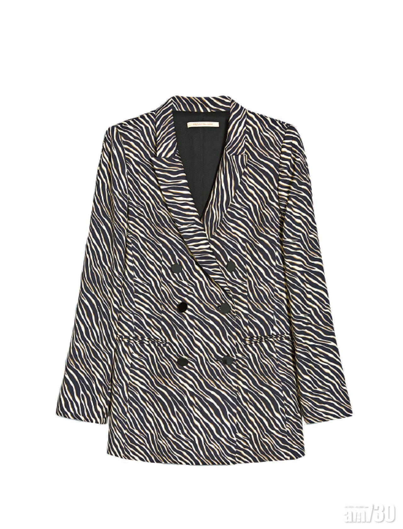 黑白色斑馬紋blazer $3,880(E)