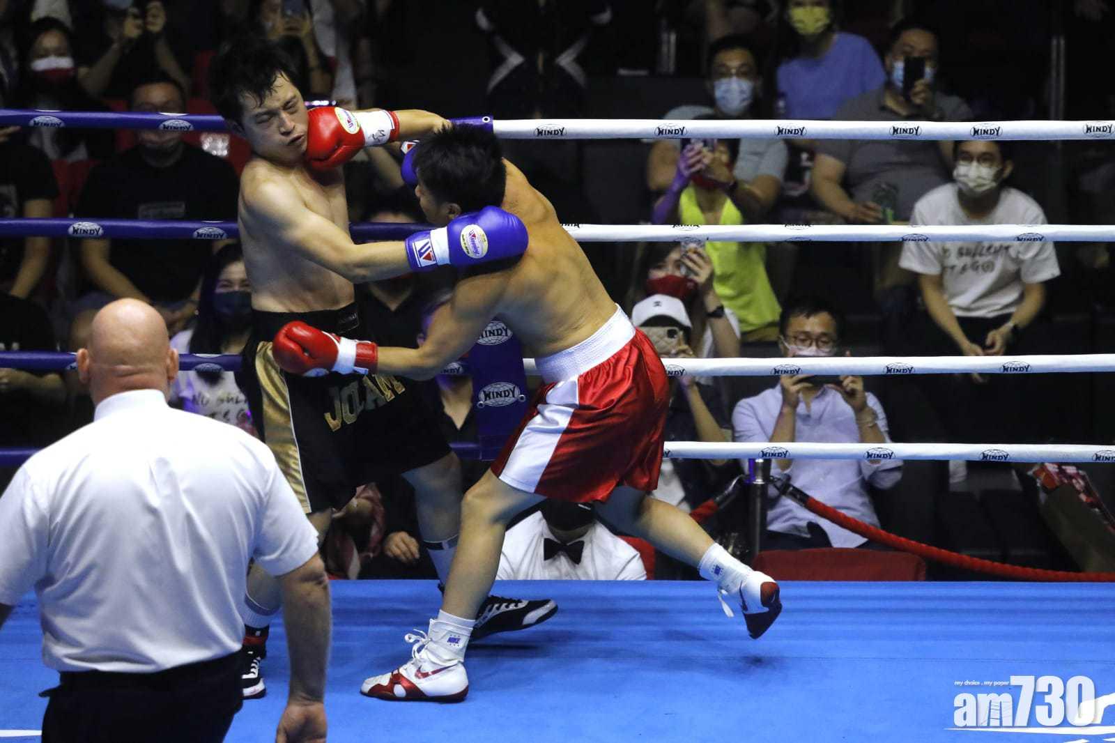 鍾培生無法KO林作。(林俊源攝)