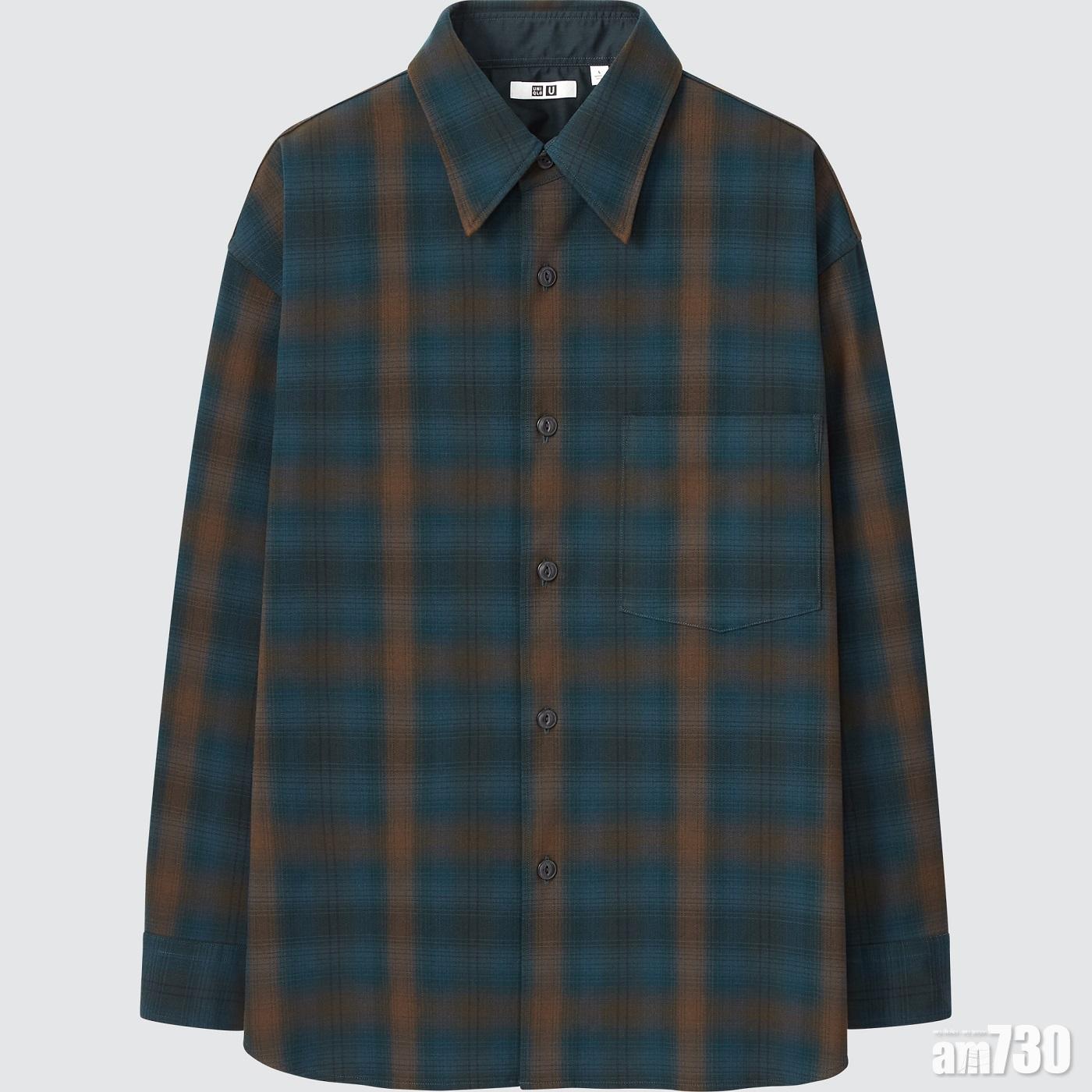 U厚法蘭絨寬鬆格紋恤衫 $299