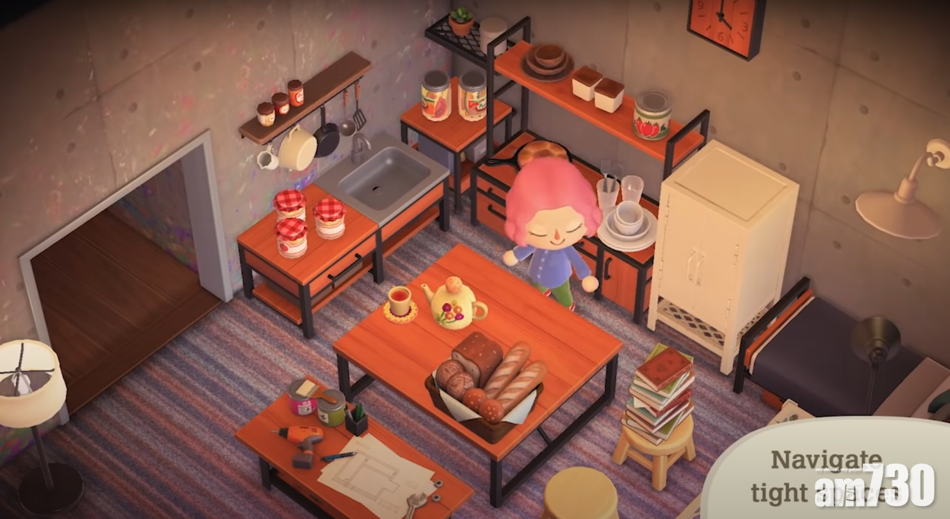 動森裡有不少家具都設計成半格,不過玩家卻不能通過半格,在這次更新後,大家們可以以橫著走的方式來通過!