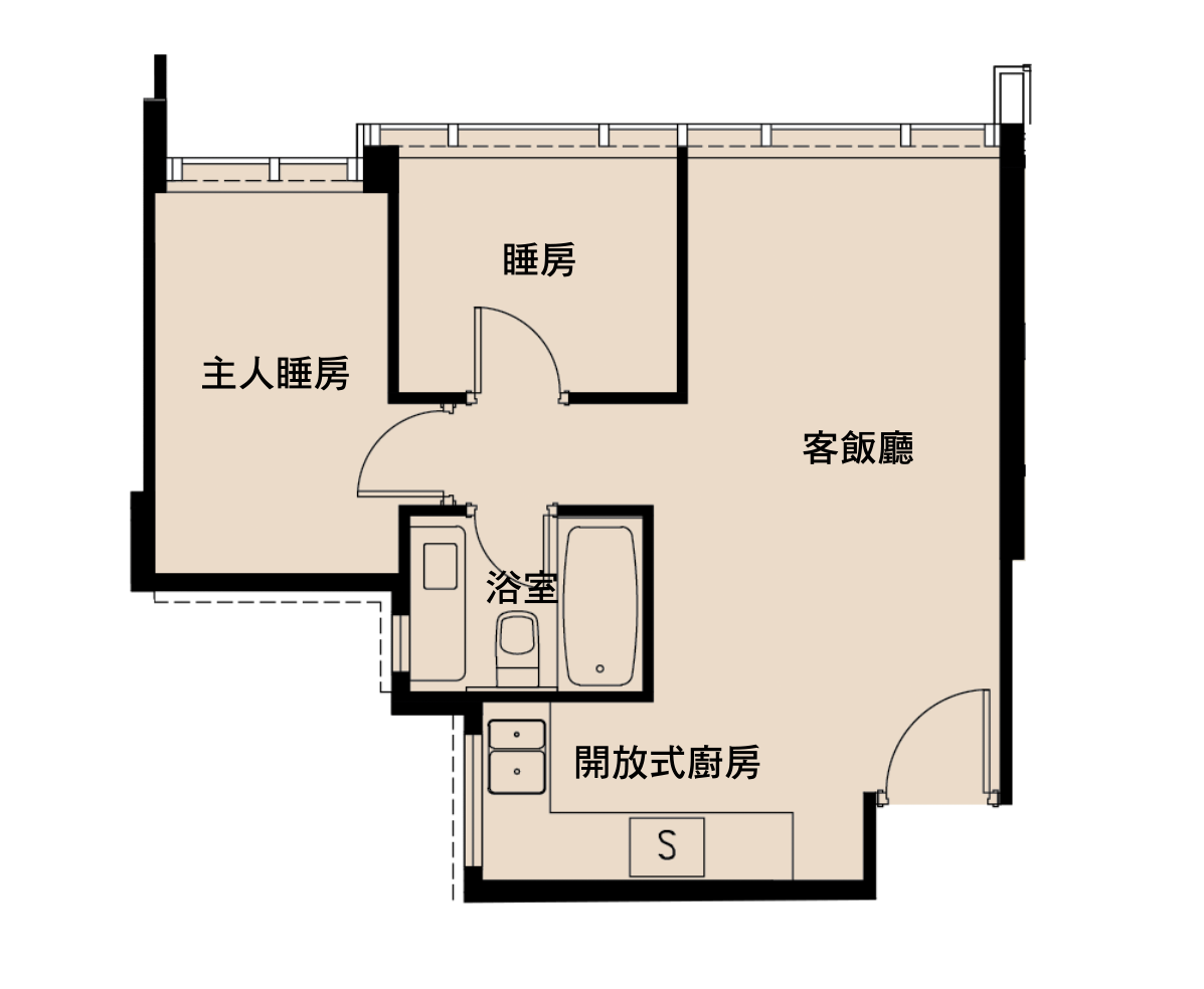 圖為1A座3樓M單位圖則