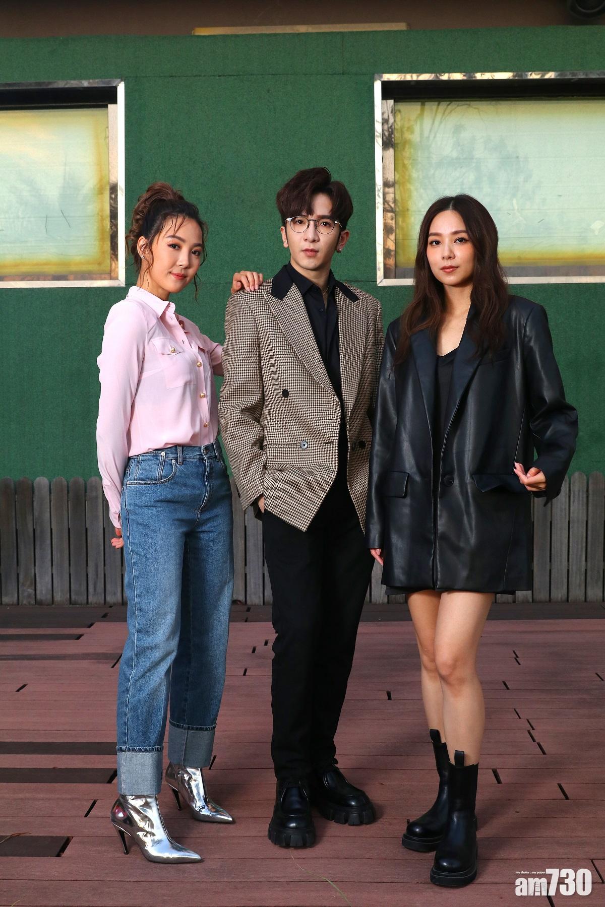 Anson Lo與Alina和Heidi首次合作拍電影。(林俊源攝)