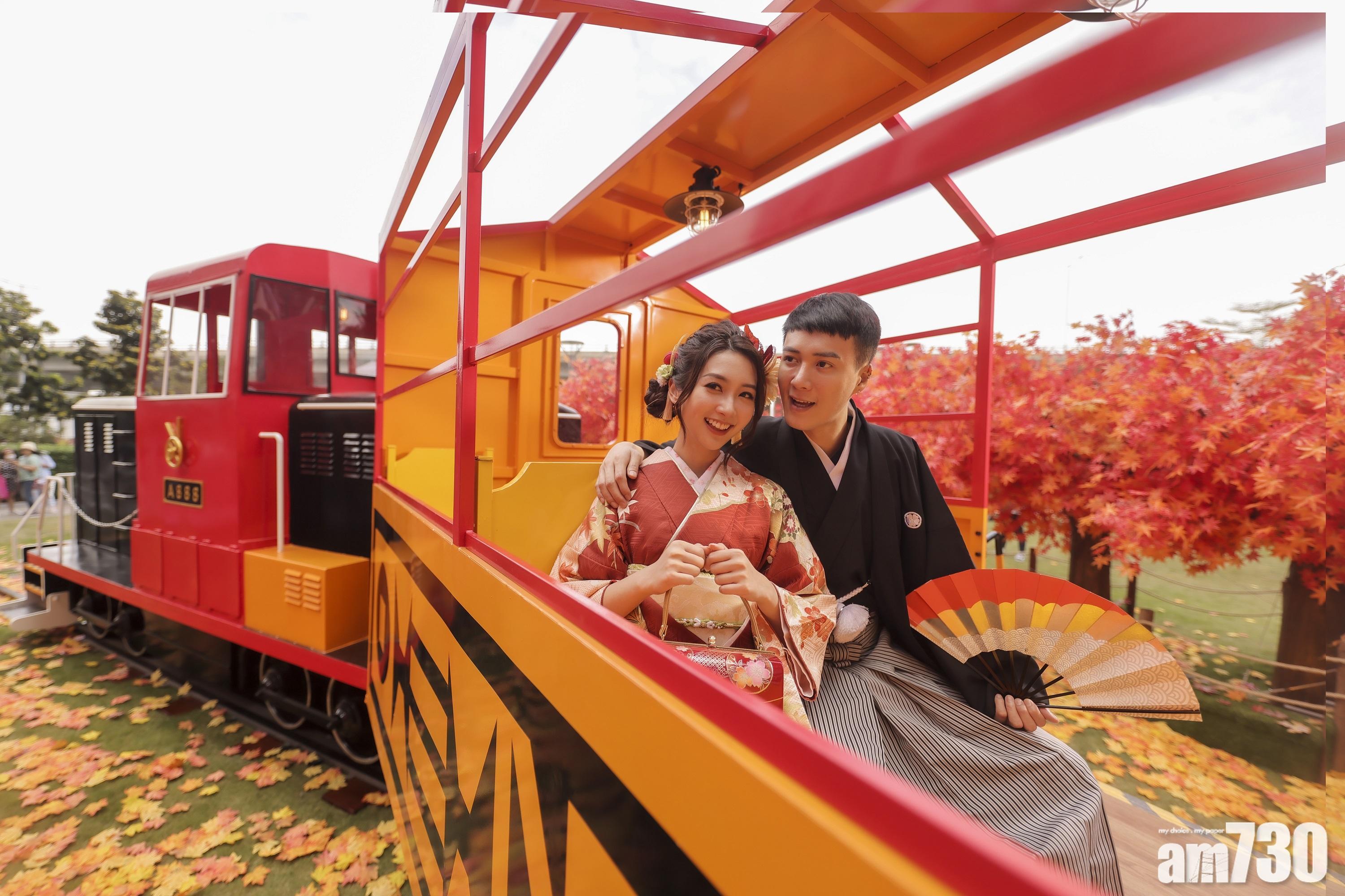 以「嵐山小火車」為藍本的觀光車廂。