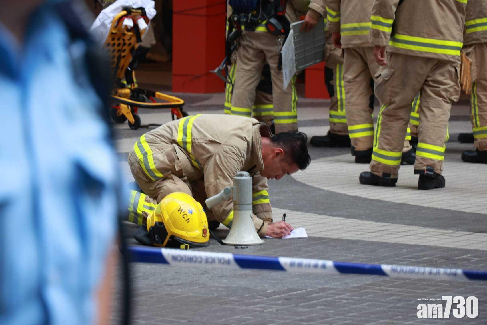 銅鑼灣世貿中心三級火警。(莊振邦攝)