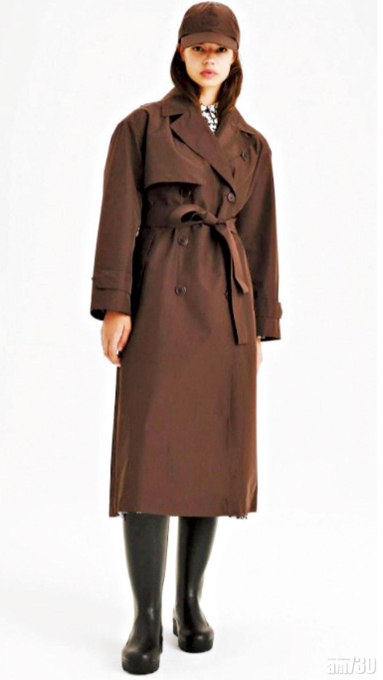 Trench Coat利用再生纖維GORE-TEX布料,防水、防風、透氣功能,輕薄設計為造型增添俐落感。($5,500)