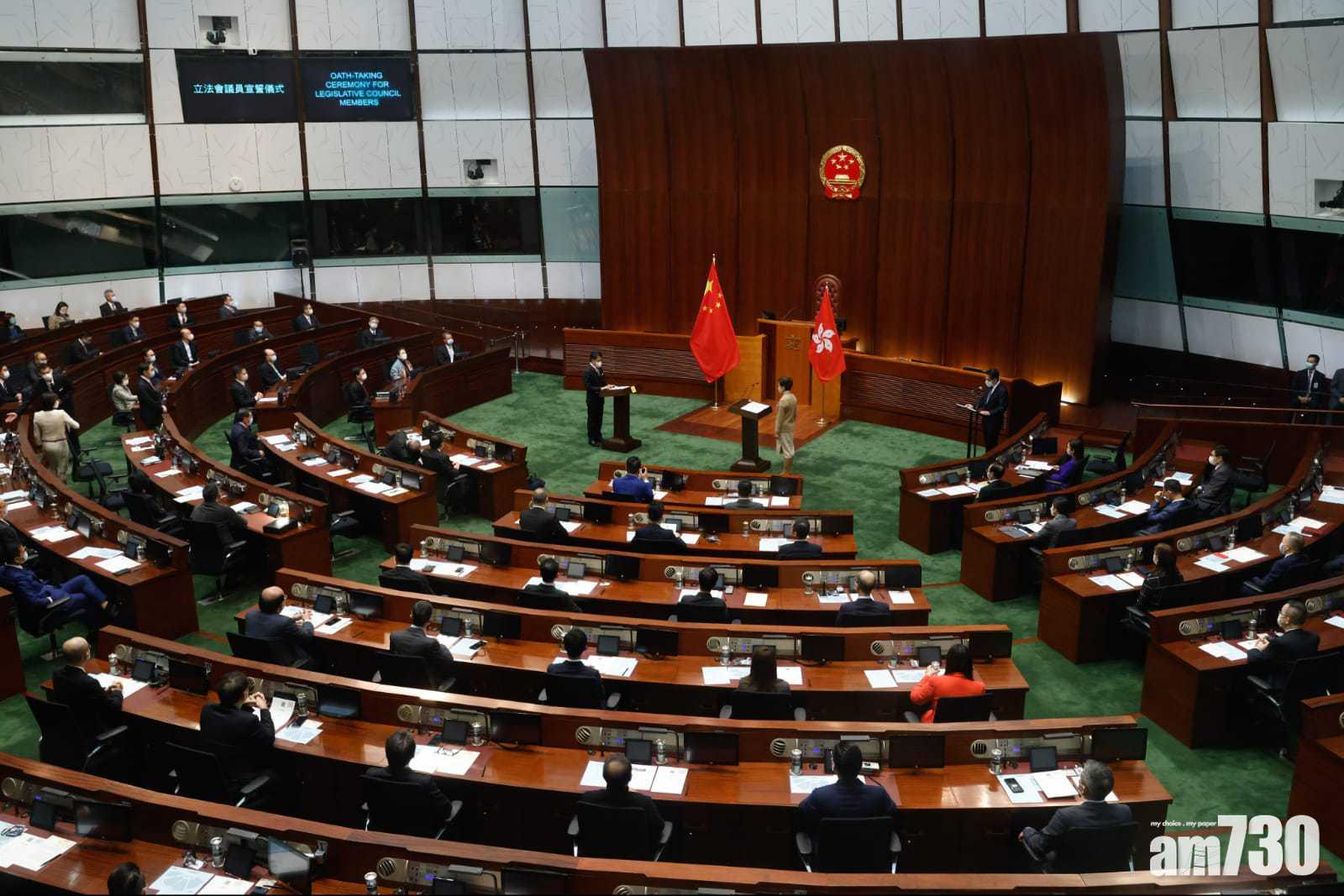 立法會候任議員今日宣誓。(蘇文傑攝)