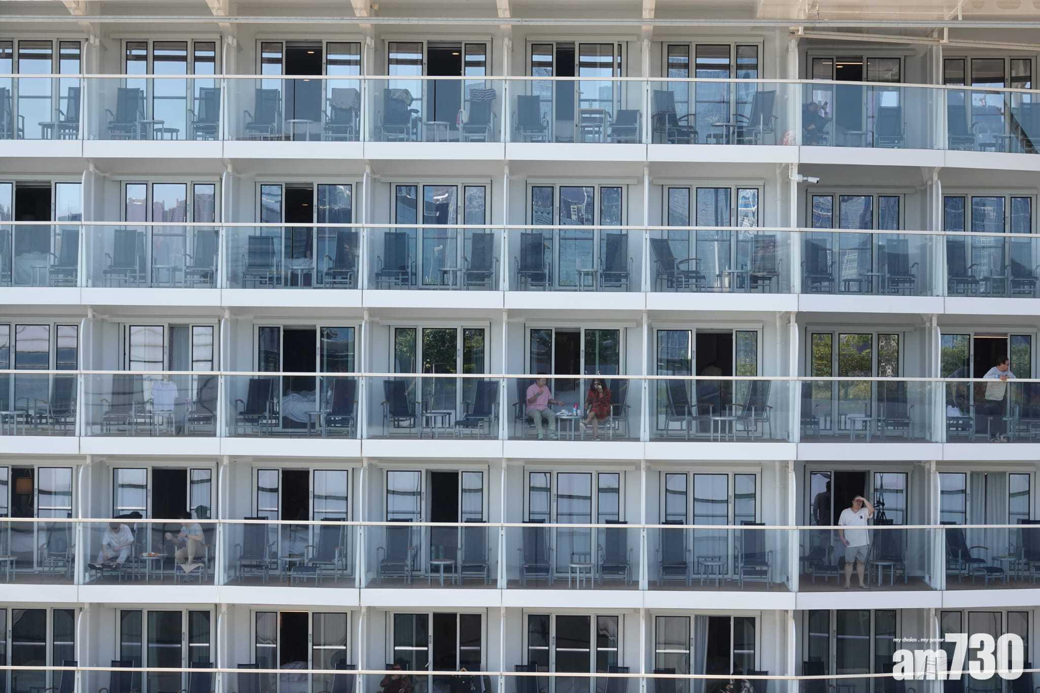 海洋光譜號今早返抵啟德碼頭。(陳奕釗攝)