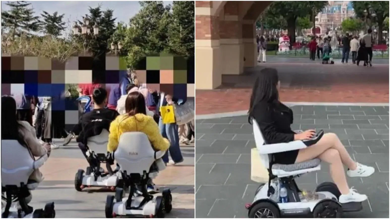 上海迪士尼「電動輪椅」氾濫 年輕人懶走路租輪椅慘變碰碰車場