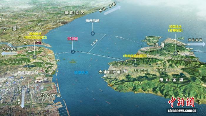 甬舟高速複線二期斥資156億人民幣 世界級海底隧道料2030年完工。(中國新聞網)