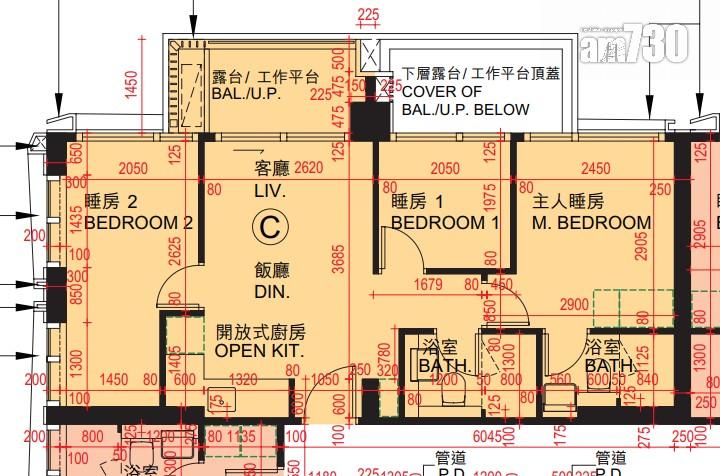紅磡新盤|必嘉坊.迎匯上載樓書 面積192方呎起 兩房特色戶平台面積大過內籠