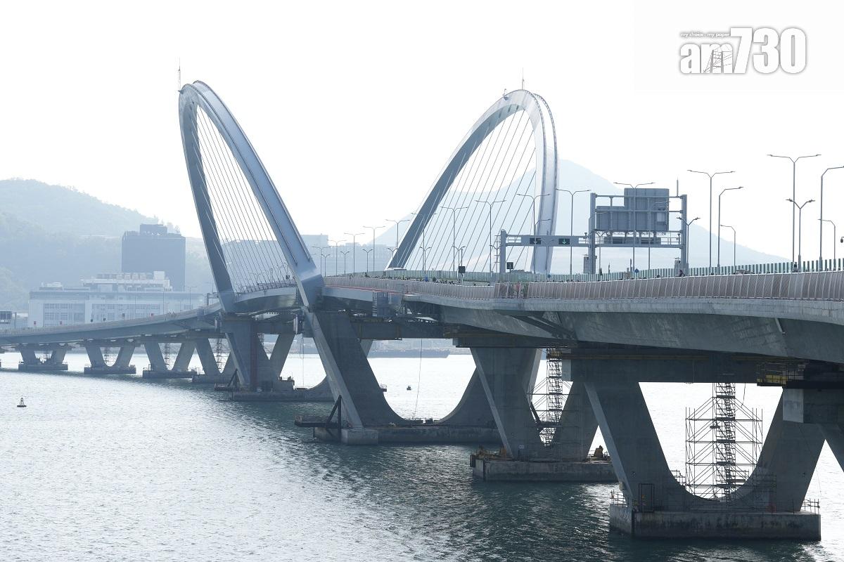 將藍隧道和將軍澳跨灣連接路12月11日通車,不少市民趁首日參觀大橋。(陳奕釗攝)