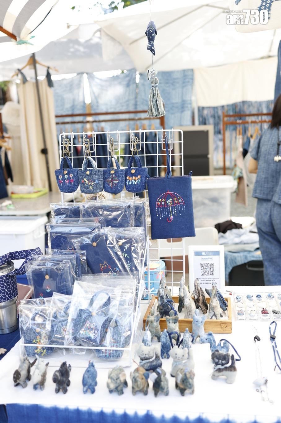 Cham Cha Market主打藍染及棉麻商品。(劉韻瑩攝)