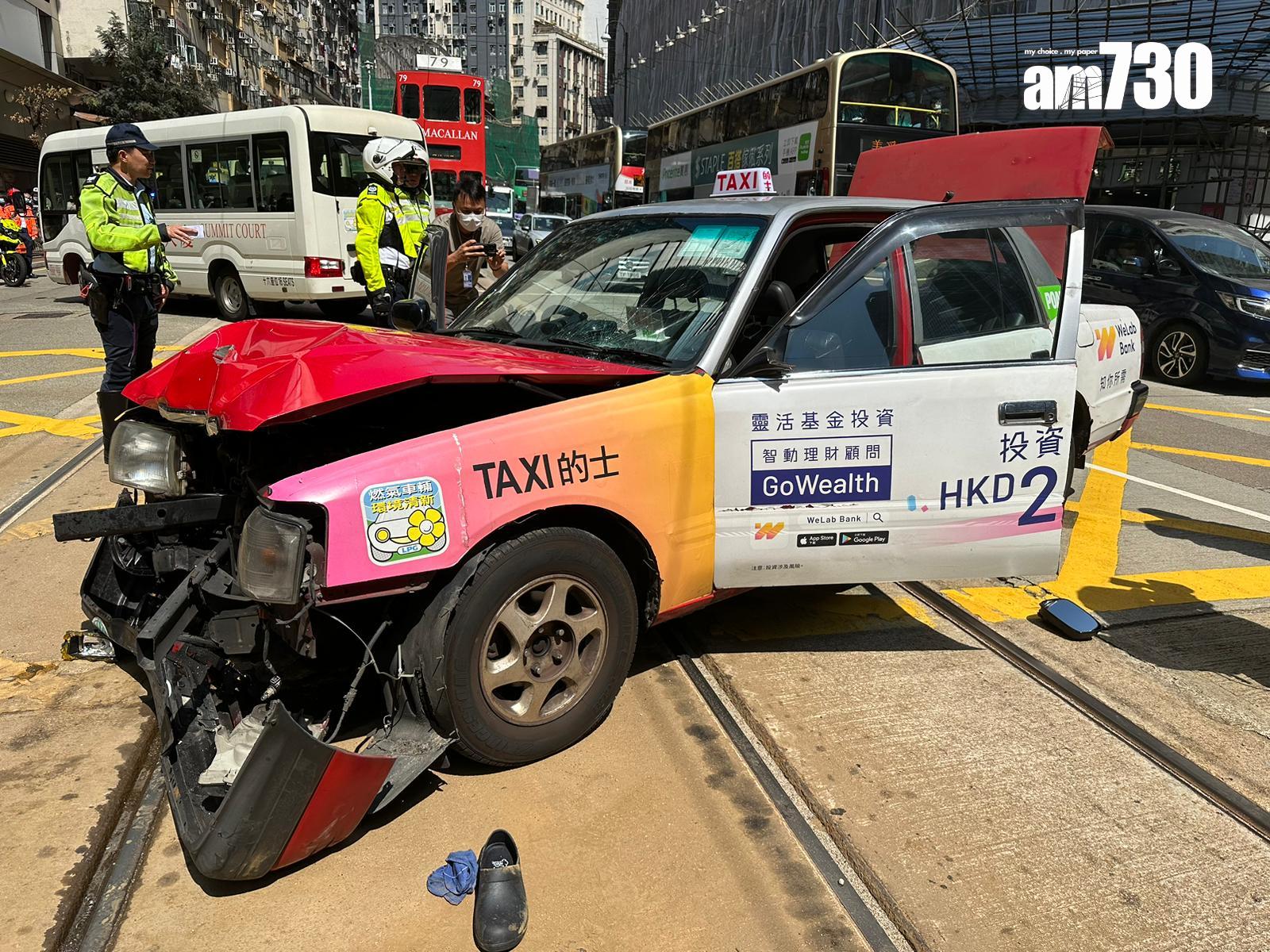 北角發生交通意外,最少五人受傷。(文詠琛攝)