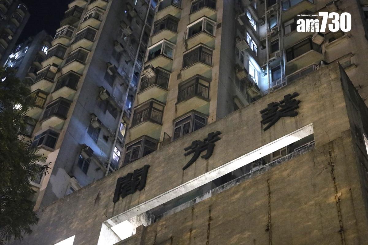 葵芳閣晚上有住戶倒斃單位內,一名女子倒斃單位內。(林俊源攝)