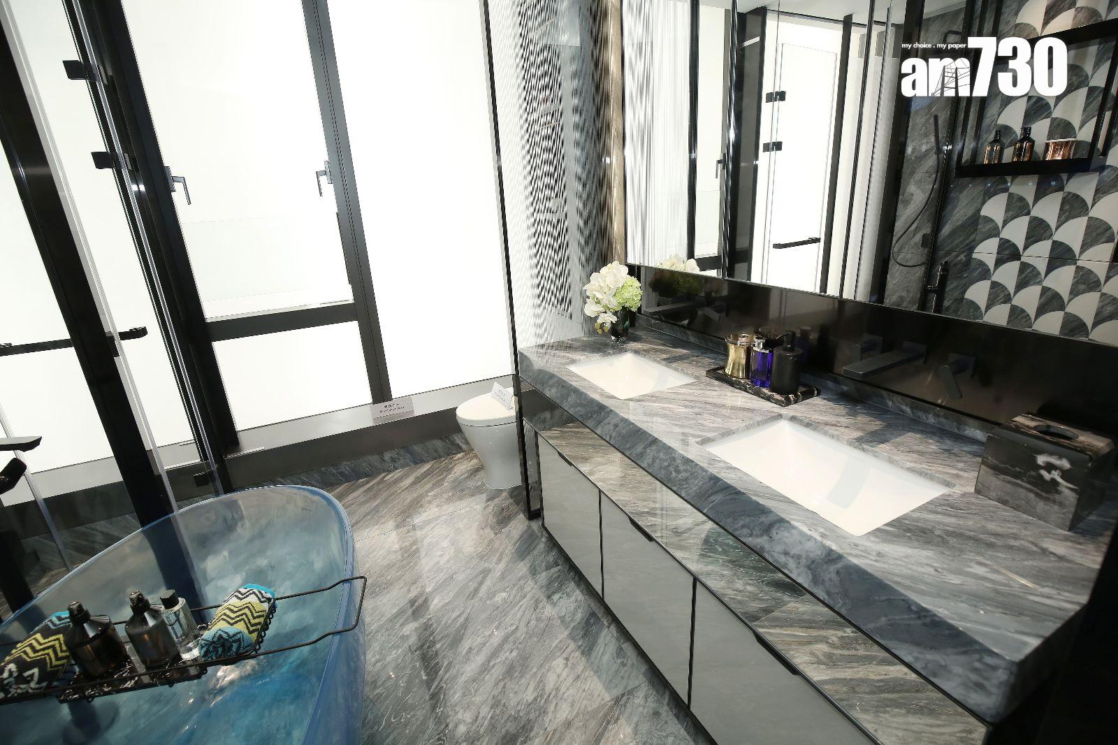 示範單位|天瀧1428方呎四房雙套 跑車作設計靈感 主人浴室配寶藍色透光浴缸