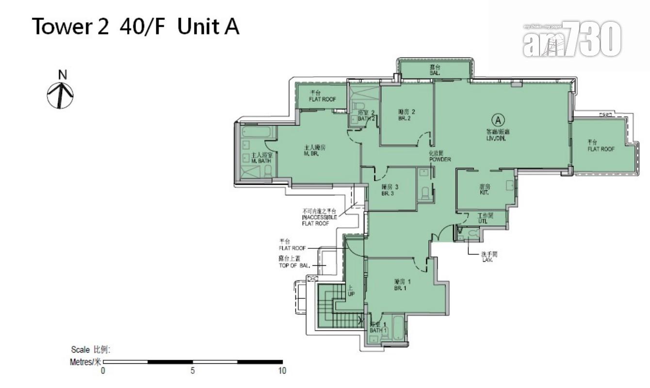 現樓單位|尚.珒溋1585方呎頂層特色單位 區內罕見特大天台戶型