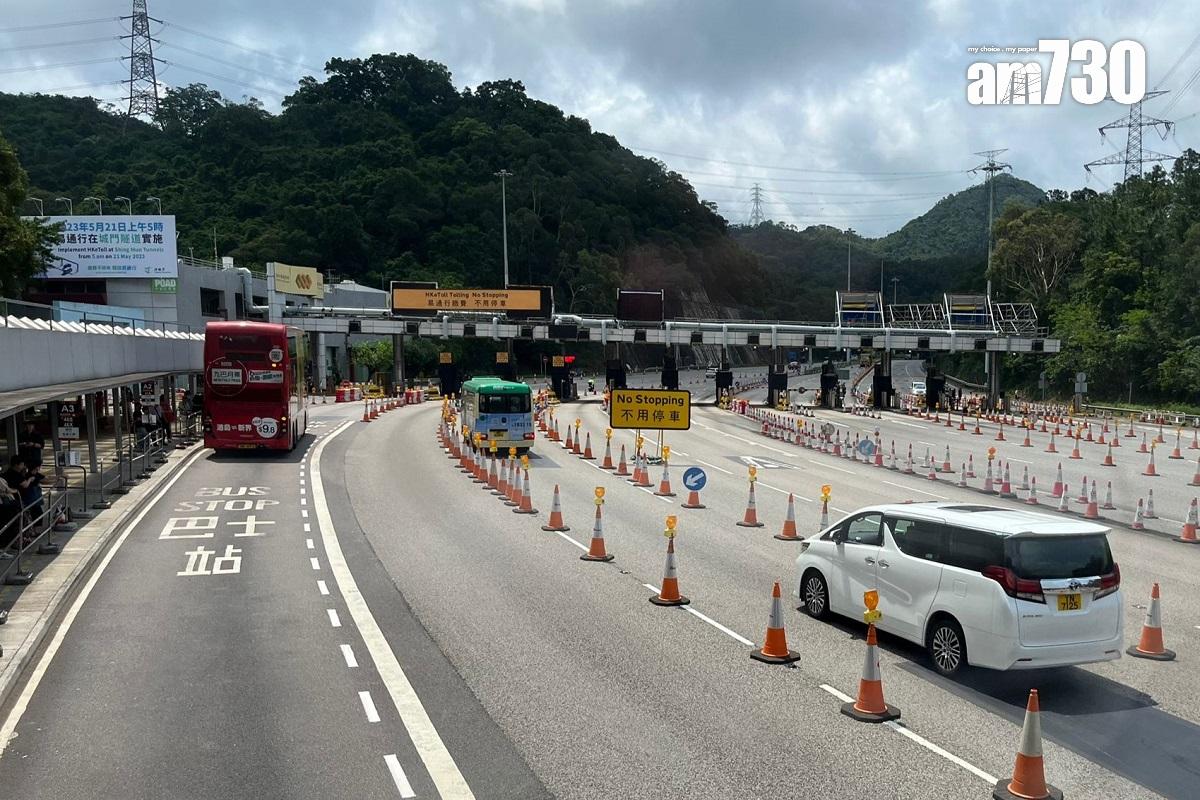 易通行首日擴展至城門隧道,交通大致暢順。(羅繼盛攝)