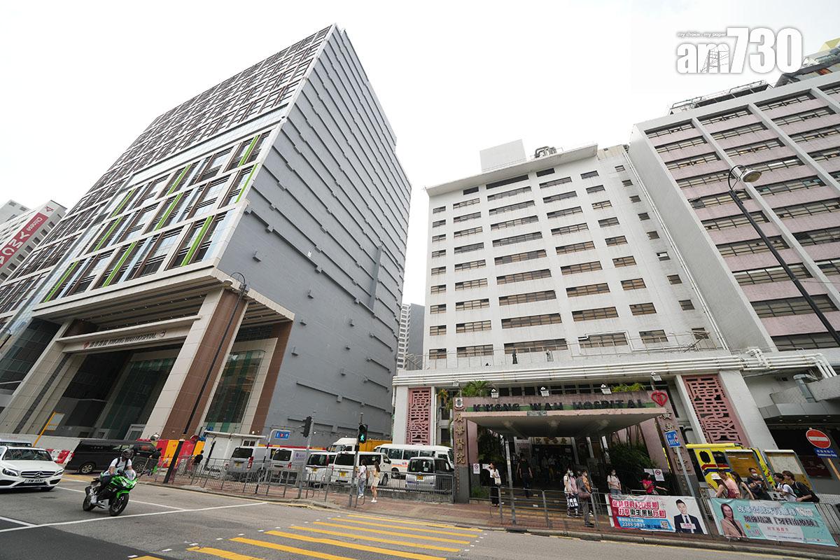 廣華醫院重建工程第一期完成,新大樓位於舊大樓旁邊。(資料圖片/陳奕釗攝)