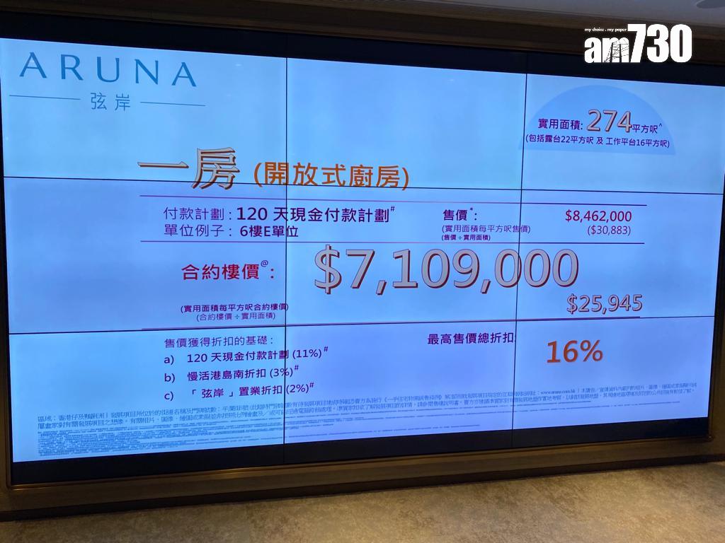 新盤開價|鴨脷洲弦岸首推50伙 開放式戶最平532萬 折實均呎26862元