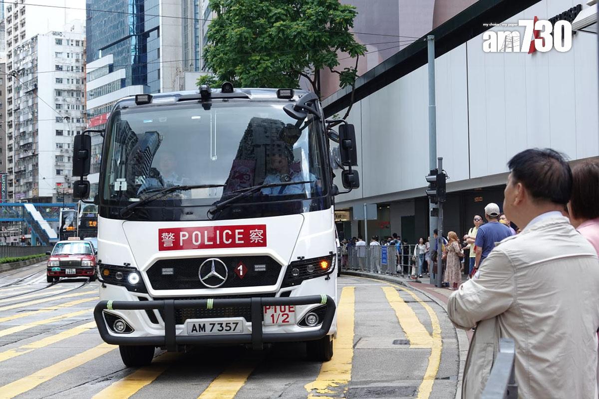 今日是六四事件34周年,維多利亞公園一帶警力明顯加強。(陳奕釗攝)