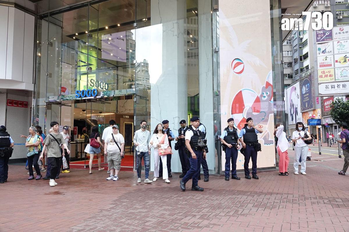 今日是六四事件34周年,維多利亞公園一帶警力明顯加強。(陳奕釗攝)