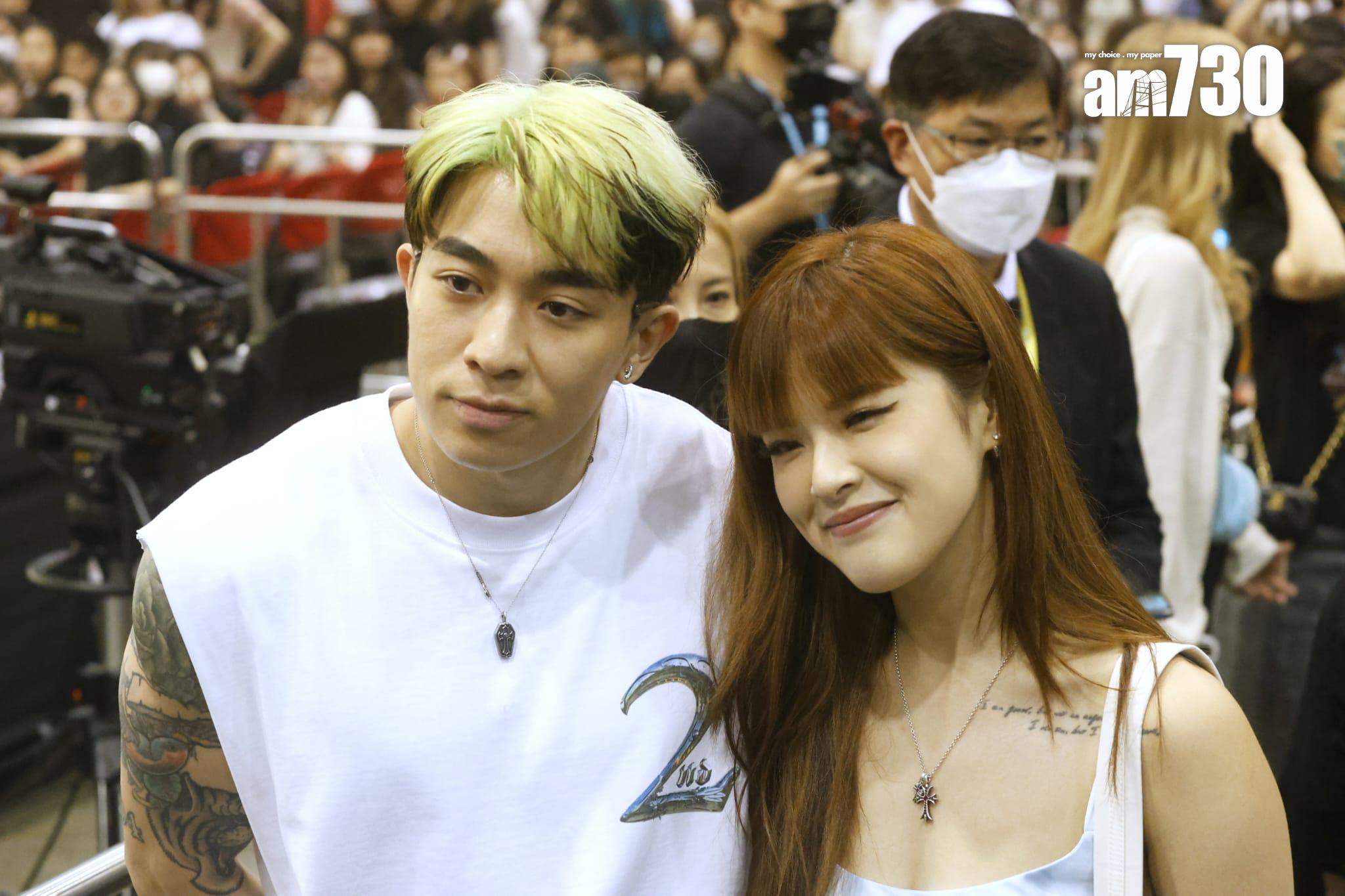 Tyson Yoshi與女友Christy入場支持張敬軒開騷。