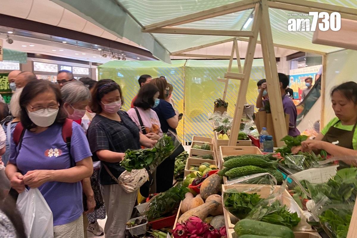 今年本地有機西瓜節在青衣城舉行,有40間本地有機農戶參與。(謝曉瑩攝)